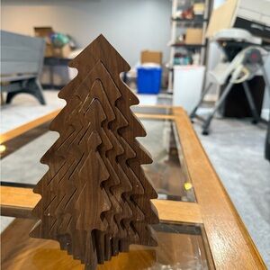 Wooden Christmas tree - folds flat  9” tall x 6" wide